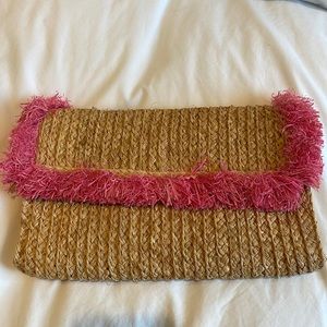 Rafia clutch/crossbody purse